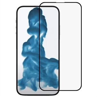 For iPhone 14 Pro 6,1 tommer heldekkende silketrykk 9H hellim herdet glass skjermfilm med mønsterutskrift ryggbeskyttelsesplate