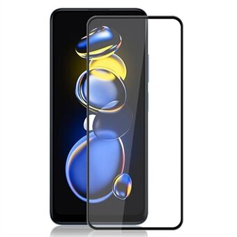 AMORUS For Xiaomi Redmi Note 11T Pro 5G / Note 11T Pro+ 5G / Poco X4 GT 5G Herdet glass Fullskjermbeskytter Silkeutskrift Fulllim Screen Film - Svart