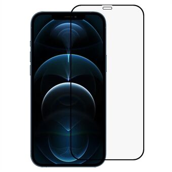 PDGD 2.5D skjermbeskytter i herdet glass for iPhone 12 Pro Max 6,7 tommers silketrykkfilm med full lim full deksel Anti-blått-lys film
