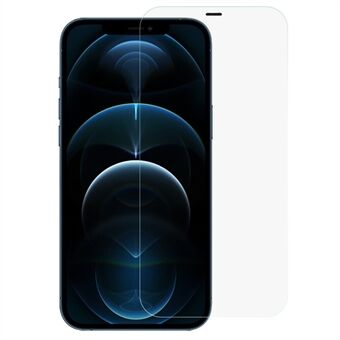 For iPhone 12 Pro Max 6,7 tommer høy skjermbeskytter i aluminium-silikonglass med full deksel Støvtett, klar film med enkel monteringssett