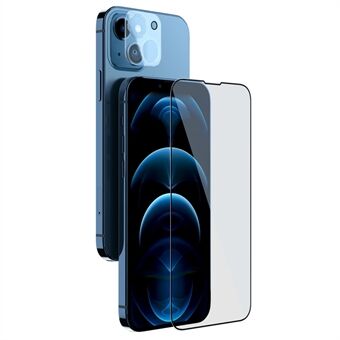 NILLKIN For iPhone 14 2 i 1 Anti-fingeravtrykk HD AGC Glass Herdet Glass Skjermbeskytter med kamerafilm