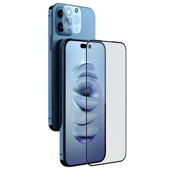 NILLKIN For iPhone 14 Pro Max 2 i 1 Full Screen Sensitive Touch Shatterproof Edge HD AGC Glass Herdet glass skjermbeskytter med kamerafilm
