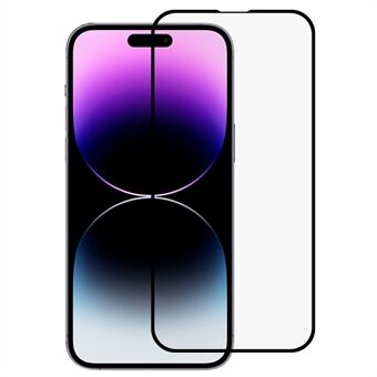 Skjermfilm av herdet glass for iPhone 14 Pro, 21D Full Lim Full Dekning Silke Printing Telefon Skjermbeskytter