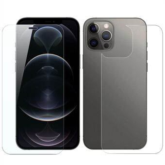 NORTHJO Front+Back Herdet glassfilm for iPhone 12 Pro Max 6,7 tommer, A+ Glass 9H Hardhet Skjermbeskytter HD Klar 0,3 mm 2,5D Anti- Scratch skjermfilm