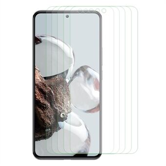 5 stk / pakke skjermbeskytter for Xiaomi 12T 5G / Edge K50 Ultra 5G, 9H hardhet 2,5D buekant herdet glass HD klar film