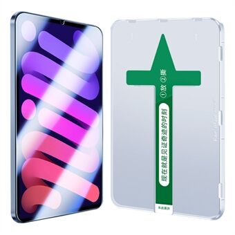 Ultraklar skjermbeskytter for iPad mini (2021), herdet glass fulldekning antieksplosjonsfilm med installasjonsverktøy for plastinjeksjon