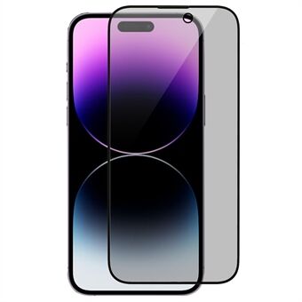 RURIHAI For iPhone 14 Pro Max Anti- Spy skjermbeskytter Rask vedheftende 0,26 mm full lim høy aluminium-silisium glassfilm
