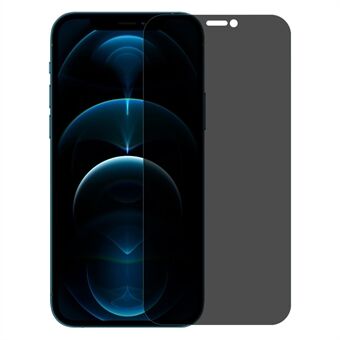 NORTHJO A+ For iPhone 12 Pro / 12 6,1 tommers høy gjennomsiktig skjermbeskytter 2,5D bue 28-graders anti- Spy 0,3 mm herdet glassfilm