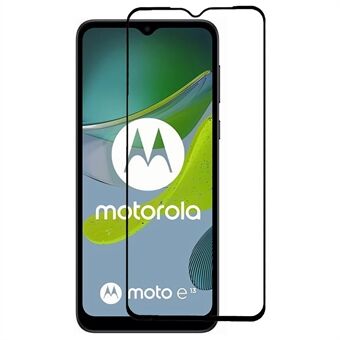 For Motorola Moto E13 4G Skjermbeskytter Herdet Glass Silke Utskrift Full Deksel Full Lim Klar Film Splittersikker