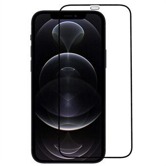 RURIHAI For iPhone 12 Pro Max 6,7 tommer 0,1 mm Ultratynn HD-skjermbeskytter Sekundær herding 2,5D fulldeksel Anti Scratch AGC-glassfilm