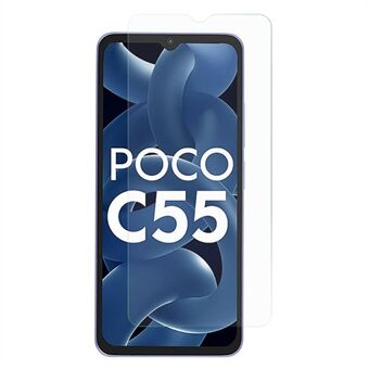 Skjermbeskytter for Xiaomi Poco C55 4G boblefri 0,3 mm Edge klar anti-fingeravtrykk herdet glass skjermfilm