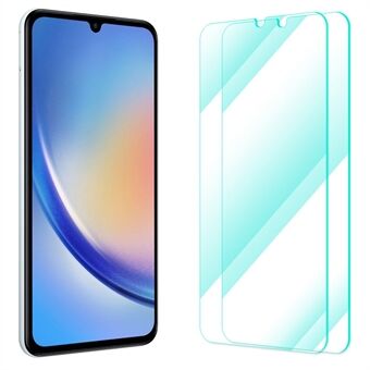 ENKAY HAT Prince 2 stk for Samsung Galaxy A34 5G telefon skjermbeskytter 0,26 mm 9H 2,5D høy aluminium-silisium glassfilm