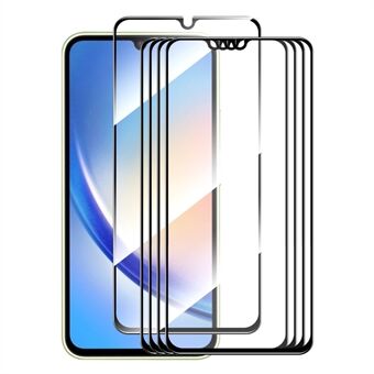 ENKAY HAT Prince 5 stk for Samsung Galaxy A34 5G høy aluminium-silisium glass Anti- Scratch film Silke utskrift 0,26 mm 9H 2,5D skjermbeskytter