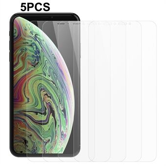 5 stk / pakke for iPhone XR 6,1 tommer skjermbeskytter 2,5D 0,3 mm Fingeravtrykksbestandig herdet glassfilm