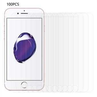 100 stk for iPhone 7 / 8 4,7 tommer / SE (2022) / SE (2020) Telefonskjermbeskytter med Arc Edge Tempered Glass HD klar anti- Scratch