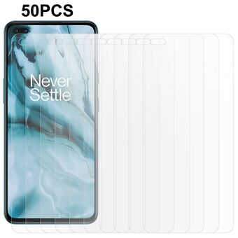 50 stk / sett for OnePlus Nord herdet glass skjermbeskytter 0,3 mm 2,5D Arc Edge HD telefon beskyttelsesfilm