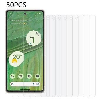 50 stk / sett for Google Pixel 7 5G herdet glass Anti- Scratch film 0,3 mm 2,5D Arc Edge telefon skjermbeskytter