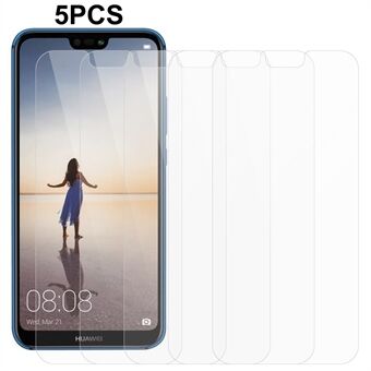 5 stk / pakke 0,3 mm Ultra Clear Screen Protector for Huawei P20 Lite (2018), 2,5D herdet glass telefonskjermfilm