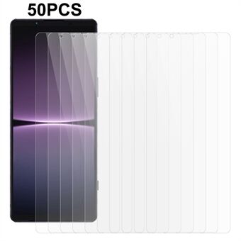 50 STK For Sony Xperia 1 V herdet glass 2,5D lysbue skjermbeskytter 0,3 mm anti-støv telefonskjermfilm