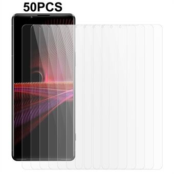 50 STK For Sony Xperia 1 III 5G herdet glass 2,5D lysbue skjermbeskytter Anti-eksplosjon 0,3 mm skjermfilm