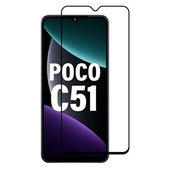 RURIHAI 0,26 mm skjermbeskytter for Xiaomi Poco C51 4G , høy aluminium-silisiumglass sekundær herding fullskjerm telefonfilm