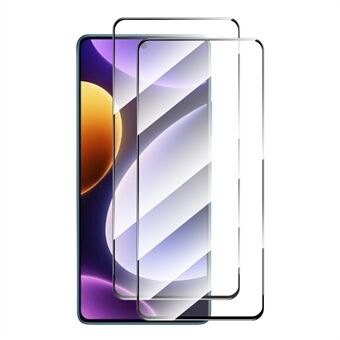 ENKAY HAT Prince 2STK for Xiaomi Redmi Note 12 Turbo / Poco F5 5G Skjermfilm Silkeutskrift 9H 2.5D 0.26mm høy aluminium-silisium glassbeskytter