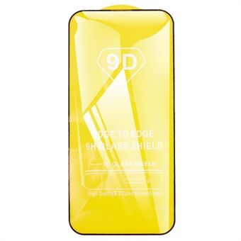 For iPhone 15 Plus Touch Sensitive Screen Protector 9D Sidelim Full beskyttelse Herdet glassfilm