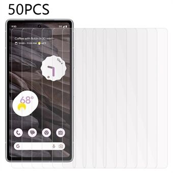50 stk telefonskjermbeskytter for Google Pixel 6a / 7a, anti- Scratch HD herdet glass skjermfilm