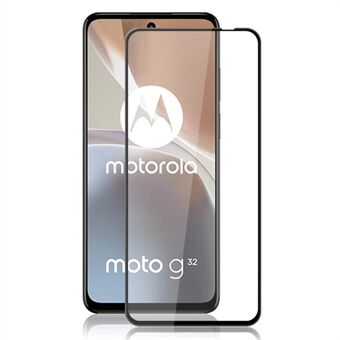 AMORUS For Motorola Moto G32 4G Full Glue Skjermbeskytter Anti- Scratch Silke Utskrift Herdet Glass Film - Svart