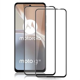 AMORUS 2 stk for Motorola Moto G32 4G herdet glass skjermbeskytter silkeutskrift Full dekning skjermfilm - svart
