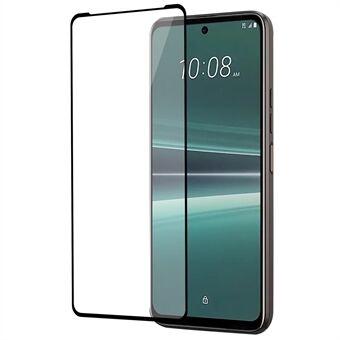 For HTC U23 Pro 5G telefon fullskjermbeskytter silkeutskrift herdet glass full lim HD klar film