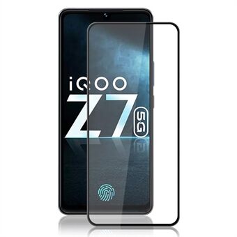 AMORUS For vivo iQOO Z7 5G telefon fullskjermbeskytter herdet glass silketrykk full limfilm - svart