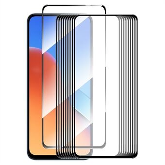 ENKAY HAT Prince 10 STK Høy aluminium-silisium glassbeskytter for Xiaomi Redmi 12 4G silkeutskrift 9H 2.5D 0.26mm telefonskjermfilm