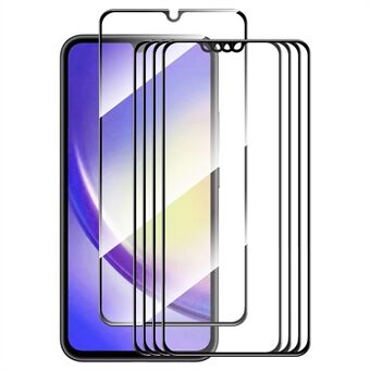 ENKAY HAT Prince 5 stk høy aluminium-silisium glassfilm for Samsung Galaxy A25 5G silkeutskrift 9H 2.5D skjermbeskytter