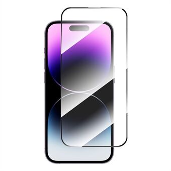ENKAY HAT Prince For iPhone 15 Pro Max 2,5D 0,26 mm Komplett skjermbeskytter Silkeutskrift Full lim Høy Aluminium-silisium Glassfilm
