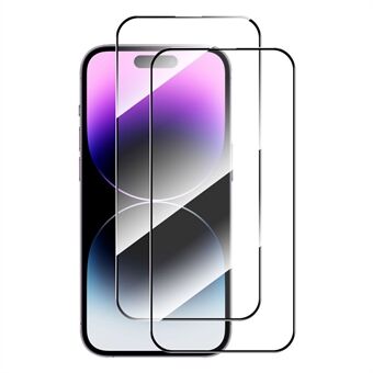 ENKAY HAT Prince 2stk HD-film for iPhone 15 Pro Max , 2,5D 0,26 mm høy aluminium-silisium skjermbeskytter for silketrykk i glass