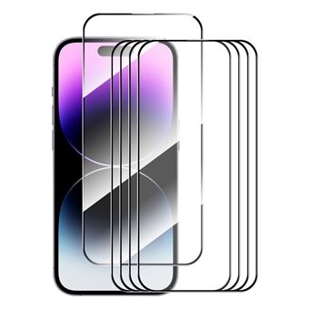 ENKAY HAT Prince 5 Stk For iPhone 15 Pro Silke Utskrift Ultra Clear Film 2,5D 0,26mm Høy Aluminium-silisium Glass Skjermbeskytter