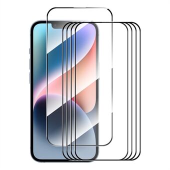 ENKAY HAT Prince 5 stk Ultraklar film for iPhone 15 Plus silkeutskrift 2,5D 0,26mm høy aluminium-silikon glass skjermbeskytter