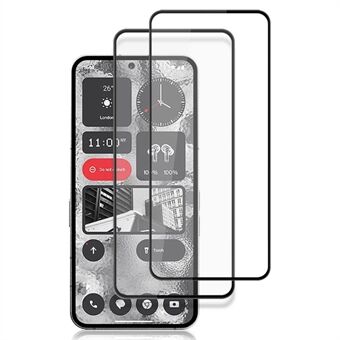 AMORUS 2 stk klar skjermbeskytter for ingenting telefon (2) , hellim herdet glass silketrykkfilm - svart