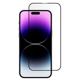 Ultraklart herdet glass skjermbeskytter for iPhone 15 Pro full dekselfilm med silketrykk svart Edge