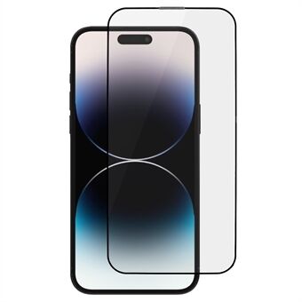 For iPhone 15 Pro Antistatisk skjermbeskytter med høy hardhet, full deksel med lim herdet glassfilm