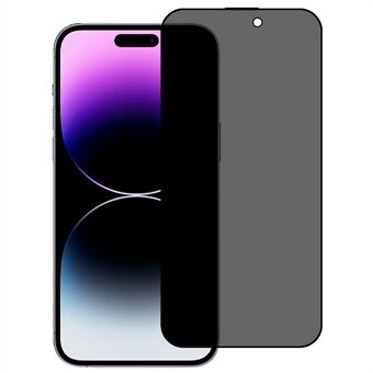 180-graders Spy for iPhone 15 Pro Max, full-lim herdet glass silkeutskrift fullskjermbeskytter