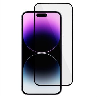 PDGD For iPhone 15 Pro Full dekning anti-støv film Høy aluminium-silisium glass 3D Edge kald utskjæring silke utskrift skjermbeskytter