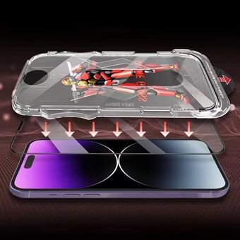 JRNLT For iPhone 13 Pro Max / 14 Plus skjermbeskytter i matt herdet glass Anti-eksplosjonssilketrykkfilm