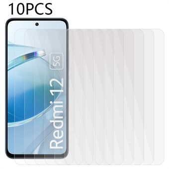 10 stk for Xiaomi Redmi 12 5G 0,3 mm 2,5D telefonskjermbeskytter herdet glass ultraklar antieksplosjonsfilm