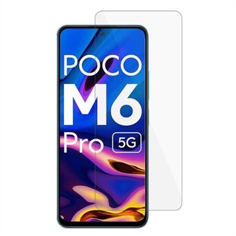 For Xiaomi Poco M6 Pro 5G 2.5D Arc Edge skjermbeskytter høy aluminium-silikon glass telefonskjermfilm