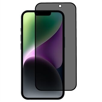 For iPhone 15 Plus Matt Privacy Screen Protector Full Cover 180-graders Spy herdet glassfilm med anti-støvnett