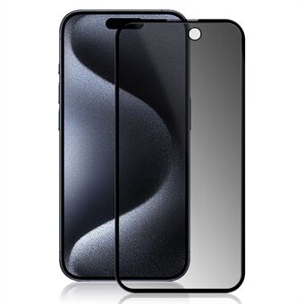 MOCOLO til iPhone 15 Pro Max Anti-Spy Herdet Glass Skjermbeskyttelse Fulllim 3D Bueskærm Beskytter