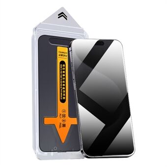 RURIHAI For iPhone 15 Pro Anti Spy Skjermbeskytter Splintbeskyttende AGC Glassfilm med enkel installasjonssett