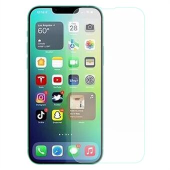 AMORUS For iPhone 14 6,1 tommer høy aluminium-silisium glass skjermbeskytter 2,5D buekanter 9 hardhet høyoppløselig anti- Scratch